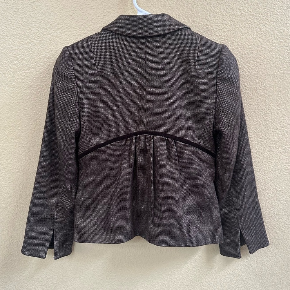 NWT Club Monaco “Albina” Blazer Brown Tweed & Velvet Ralph Lauren Style Size 0 - Picture 6 of 11